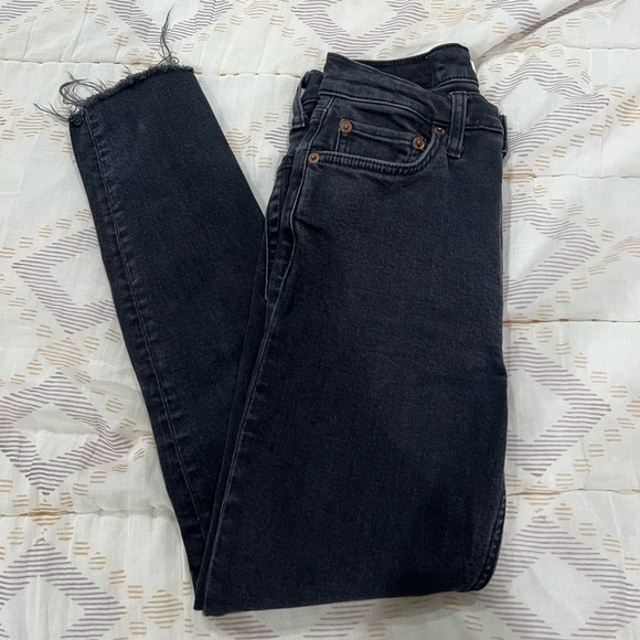 RE/DONE 90’s originals ultra high waisted skinny distressed black jeans size 26 - Picture 3 of 15